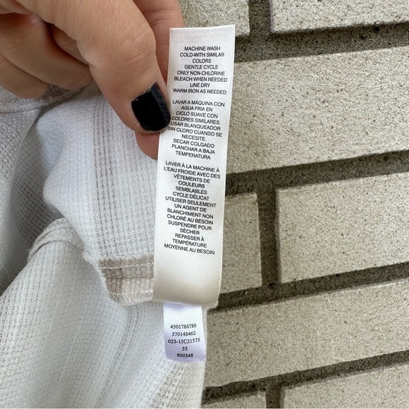 Chico’s Modern Striped Duster Jacket Tan White Neutral Blazer - Picture 8 of 10